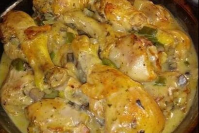 Thumbnail for Baked Chicken Legs with Creamy Mushroom Sauce