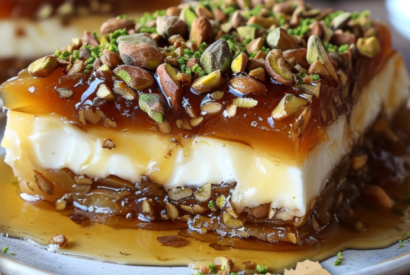 Thumbnail for Honey Cheesecake Pistachio Baklava Recipe