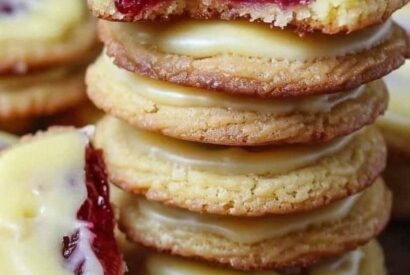 Thumbnail for Raspberry-Filled Cookies with Creamy White Chocolate Glaze