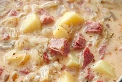Thumbnail for Easy Creamy Reuben Soup