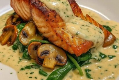Thumbnail for Garlic Butter Salmon Spinach Mushrooms