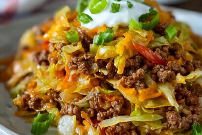 Thumbnail for Ground Beef Taco Cabbage Skillet