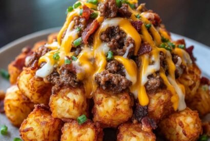 Thumbnail for Bacon Cheeseburger Stuffed Tater Tot Cones