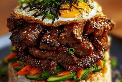 Thumbnail for Korean BBQ Beef Rice Stack