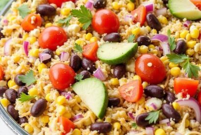 Thumbnail for Layered Mexican Coleslaw Tomato Corn Salad